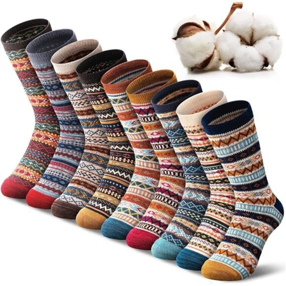 Accessories - WOOL BLEND Beautiful Boho Bohemian Valentine GIFT IDEA 9 Pairs Women's Socks